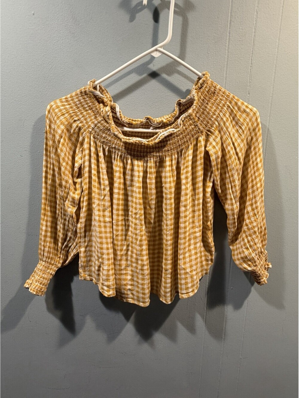 Young Girls Rewind Plaid Top Long Sleeves Size Small